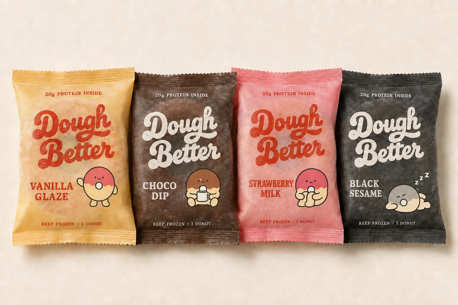 DOUGH BETTER의 네 가지 맛 패키지